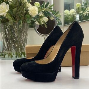 Christian Louboutin Bibi 140 Black Suede - Loved